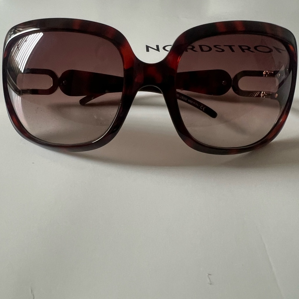 Jimmy Choo Brown Gradient Sunglasses with Metallic Accents